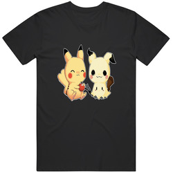 Pokemon Sun and Moon T Shirt Pikachu and Mimic Fun Game Tee Unisex Cotton Tee Classic T Shirt