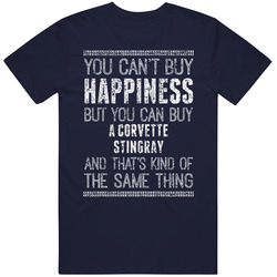 You Can't Buy Happiness Corvette Stingray Car Lover Worn Look Unisex Cotton Tee Classic T Shirt