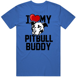 I Love My Pitbull Buddy Cool Heart Pet Custom Dog Name Unisex Cotton Tee Classic T Shirt