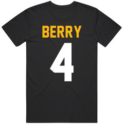 Jordan Berry # 4 Jersey Back Pittsburgh Football Team Fan For Black Unisex Cotton Tee Classic T Shirt