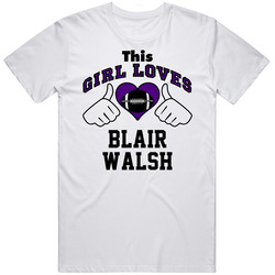 This Girl Loves Blair Walsh Minnesota Football Player Sports Fan Heart Unisex Cotton Tee Classic T Shirt