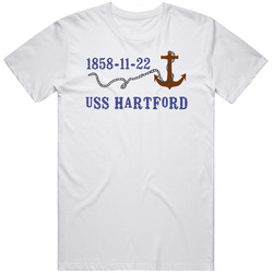 Uss Hartford 1858-11-22 Anchor Navy Ship Unisex Cotton Tee Classic T Shirt