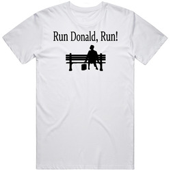 Run Donald Run Funny Forrest Gump Parody Trump President Campaign Unisex Cotton Tee Classic T Shirt