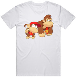 Donkey Kong And Diddy Kong - Cute White Unisex Cotton Tee Classic T Shirt