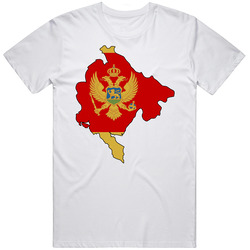 Montenegro Country Shape Flag Olympic Sport Team Fan Unisex Cotton Tee Classic T Shirt