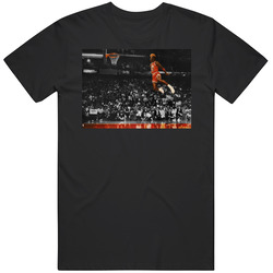 Michael Jordan Free Throw Line Dunk Contest Chicago Basketball Fan Black V2 Unisex Cotton Tee Classic T Shirt