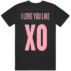I Love You Like Xo Black Graphic Cotton T Shirt