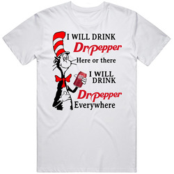 Dr Suess I Will Drink Dr Pepper Here Or There Premium Men T Shirt
