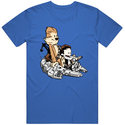 Chewie And Han Calvin And Hobbes Unisex Cotton Tee Classic T Shirt