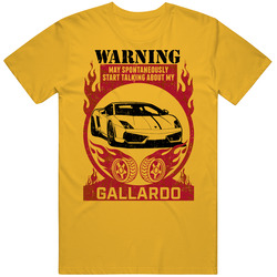 Lamborghini Gallardo Warning Start Talking About My Car Worn Look Unisex Cotton Tee Classic T Shirt