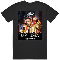 Maluma 2018 Fame Tour Poster Colombian Singer Music Lovers Fan Unisex Cotton Tee Classic T Shirt