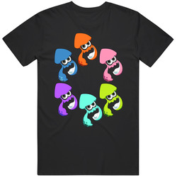 Splatoon - Inkling Squids -  Black T Shirt