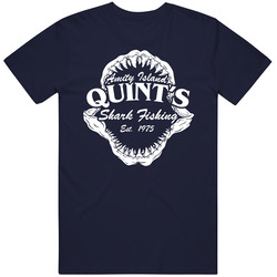 Amity Islands Quint's Shark Fishing Establish 1975 Jaws Thriller Movie Fan T Shirt
