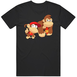 Donkey Kong And Diddy Kong - Cute Black Unisex Cotton Tee Classic T Shirt
