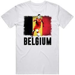 Eden Hazard Belgium Grunge Flag Euro Cup Soccer Football Unisex Cotton Tee Classic T Shirt