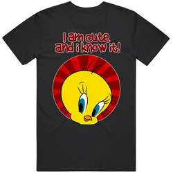 I Am Cute And I Know It Tee Am I Cute Or Hot Little Tweety Bird Quotes Unisex Cotton Tee Classic T Shirt
