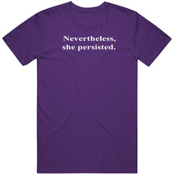 Nevertheless, She Persisted. [she Was Warned. / Elizabeth Warren / #letlizspeak] Standard, Purple Unisex Cotton Tee Classic T Shirt