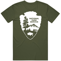 National Park Service US Man's T-Shirt Military Green T Shirt