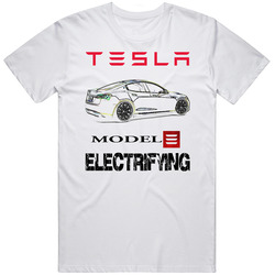 Tesla Model 3 T Car Image And Logo Electrifying Trending T Shirt