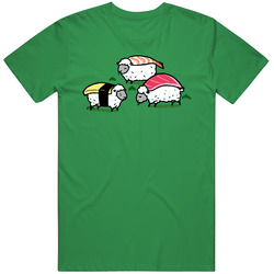 Sushi Sheep Grazing With Fish Cute Funny Pig In T Shirt