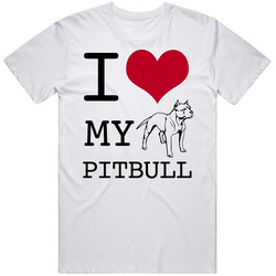 I Love My Pitbull Dog Unisex Cotton Tee Classic T Shirt