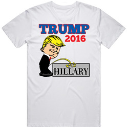 Donald Trump 2016 Peeing On Hillary Presidential Election Winner Funny Bumper Sticker Unisex Cotton Tee Classic T Shirt