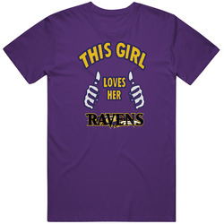 This Girl Loves Her Ravens Unisex Cotton Tee Classic T Shirt