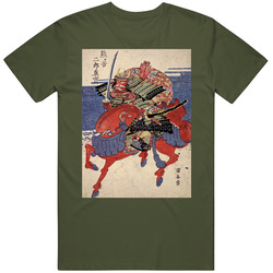 Samurai On Red Horse T Shirt