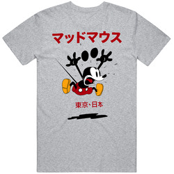 Disney Mickey Mouse Japan Sporr Grey Unisex Cotton Tee Classic T Shirt