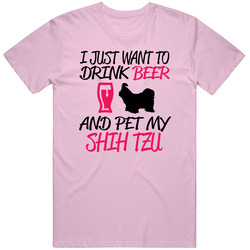 Drink Beer Funny Pet My Shih Tzu Dog Unisex Cotton Tee Classic T Shirt