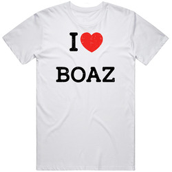 I Love Heart Boaz First Name Worn Look Unisex Cotton Tee Classic T Shirt