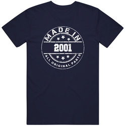 Made In 2001 Popular Birth Year Unisex Cotton Tee Classic T Shirt