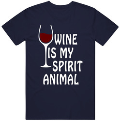 Wine Is My Spirit Animal  Fitted Unisex Cotton Tee Classic T Shirt