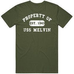 Property Of Uss Melvin Established 1943 Us Navy Unisex Cotton Tee Classic T Shirt