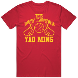 Yao Ming This Guy Loves Heart Houston Basketball Unisex Cotton Tee Classic T Shirt