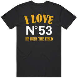 Maurkice Pouncey # 53 I Love When He Runs The Field Pittsburgh Football Sports Athlete Unisex Cotton Tee Classic T Shirt
