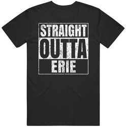Straight Outta Erie City Grunge Worn Look Parody Unisex Cotton Tee Classic T Shirt