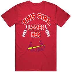 This Girl Loves Her Cardinals Duel Red Unisex Cotton Tee Classic T Shirt