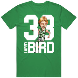 Larry Bird 33 Boston Basketball Caricature Retro Sports Fan Unisex Cotton Tee Classic T Shirt