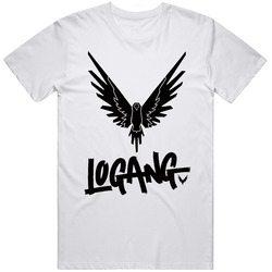 New Maverick Bird & Logang Black Logo Logan Paul White Ladies T-shirt From Us 100% Cotton Unisex Cotton Tee Classic T Shirt