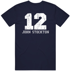 John Stockton #12 Utah Basketball Fan Worn Look Sports Unisex Cotton Tee Classic T Shirt