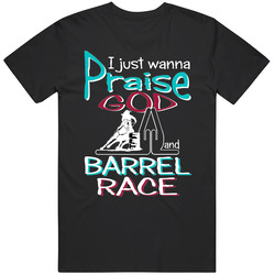 Black Cowgirl Barrel Race Unisex Cotton Tee Classic T Shirt