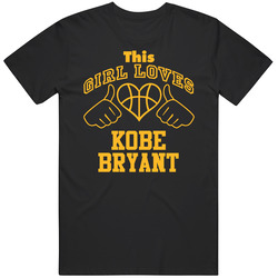 Kobe Bryant This Girl Loves Heart Los Angeles Basketball Unisex Cotton Tee Classic T Shirt