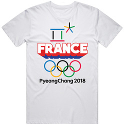 France Winter Olympics Pyeongchang 2018 3d Text Unisex Cotton Tee Classic T Shirt