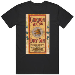 Gordon And Companys Dry Gin London Vintage Bottle Label Unisex Cotton Tee Classic T Shirt