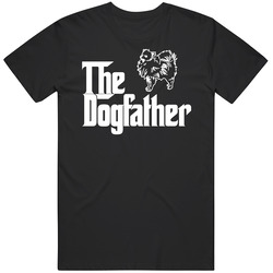 Pomeranian Custom Dog Breed The Dogfather Black Unisex Cotton Tee Classic T Shirt