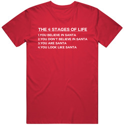 4 Stages Of Life For Old Men With Santa Claus Beard Funny Xmas Unisex Cotton Tee Classic T Shirt