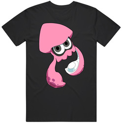 Splatoon - Pink Inkling Squid -  Black Unisex Cotton Tee Classic T Shirt