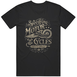 Speed King Motorcycles Vintage Graphics Unisex Cotton Tee Classic T Shirt