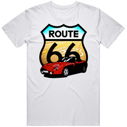 Red 1991 Tvr Griffith Route 66 Sign Cool Car Unisex Cotton Tee Classic T Shirt